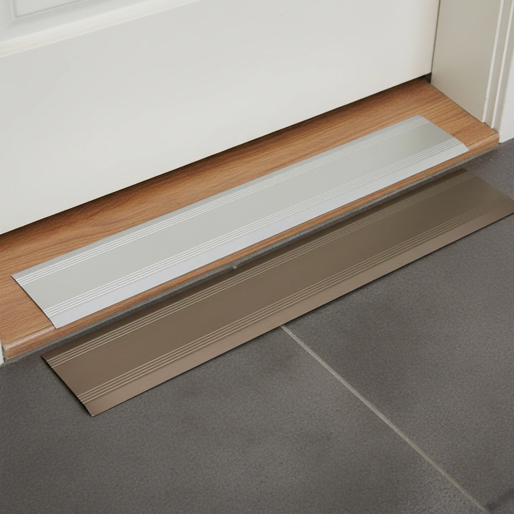 Hnědá champagne přejízdová lišta 900 mm – detail povrchu