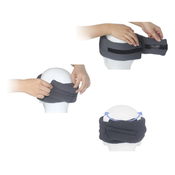 Maska na oči – ukázka nošení při odpočinku