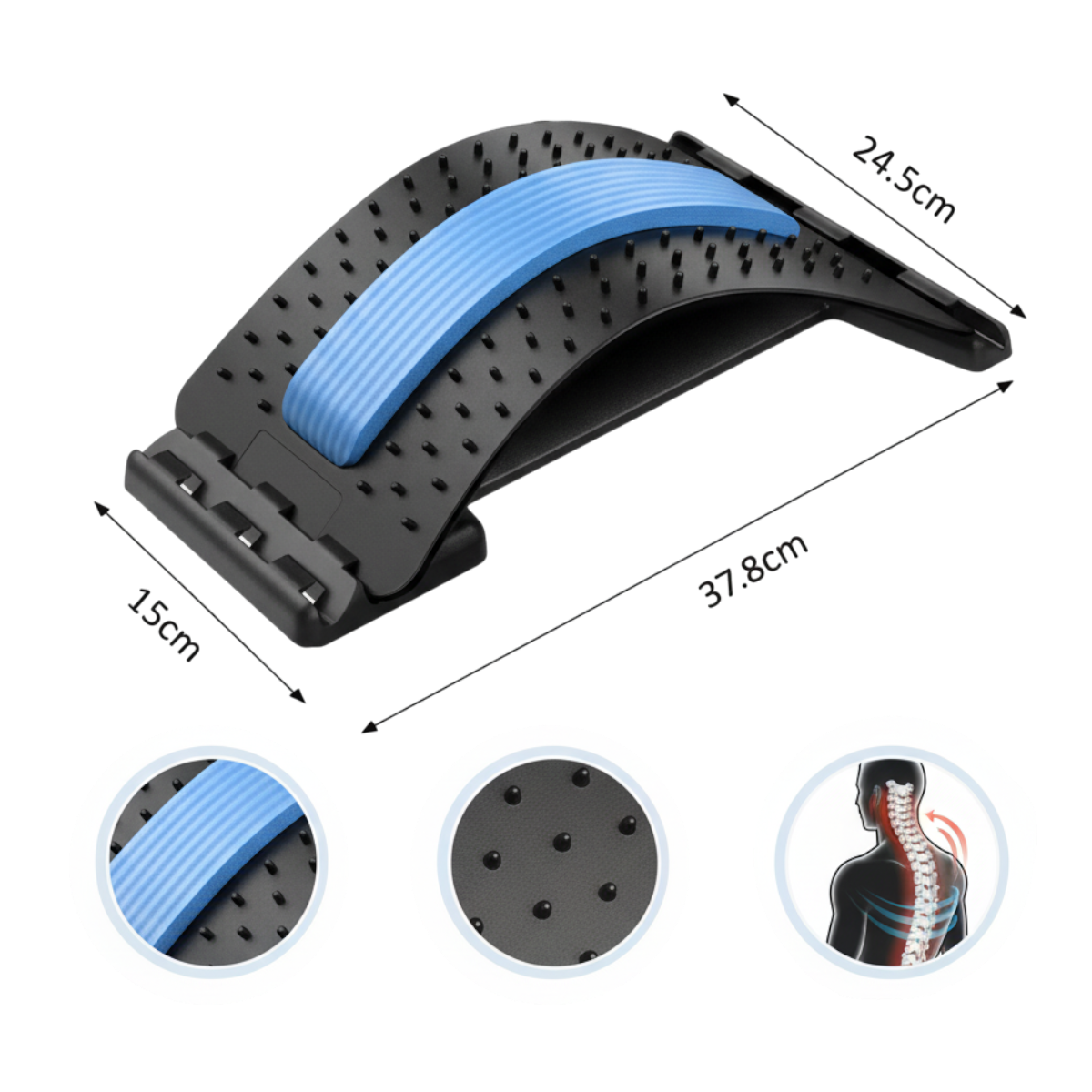 Detail tvarování mostíka na podporu přirozené křivky zad