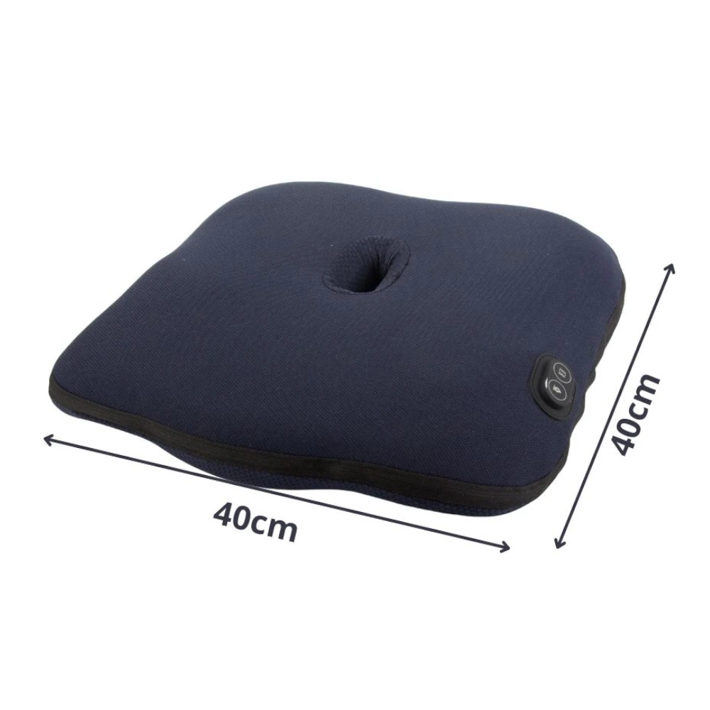 Masážní vyhřívací poduška – pohled zezadu s USB-C připojením