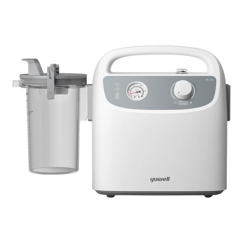 Přenosná odsávačka hlienů Yuwell 7E-G1 pohled zepředu