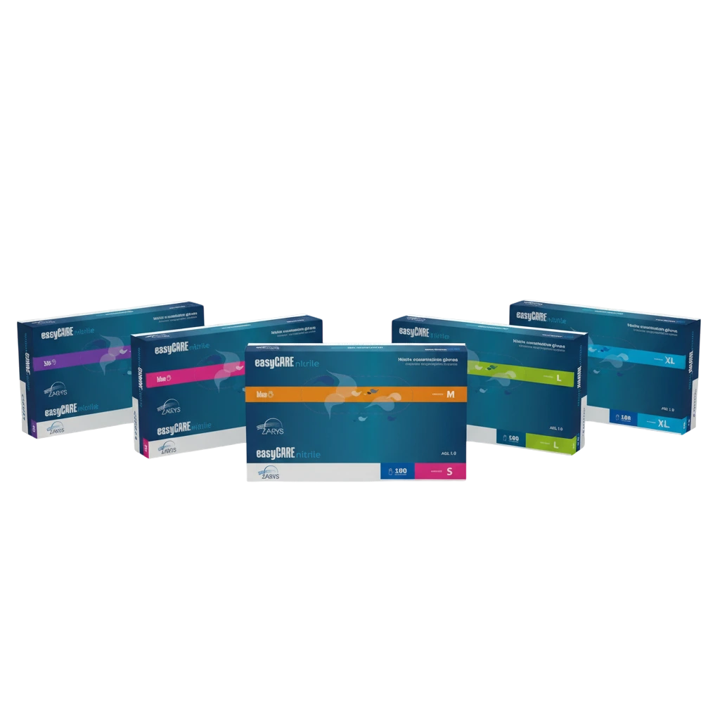nitrilové rukavice easyCARE XL modré