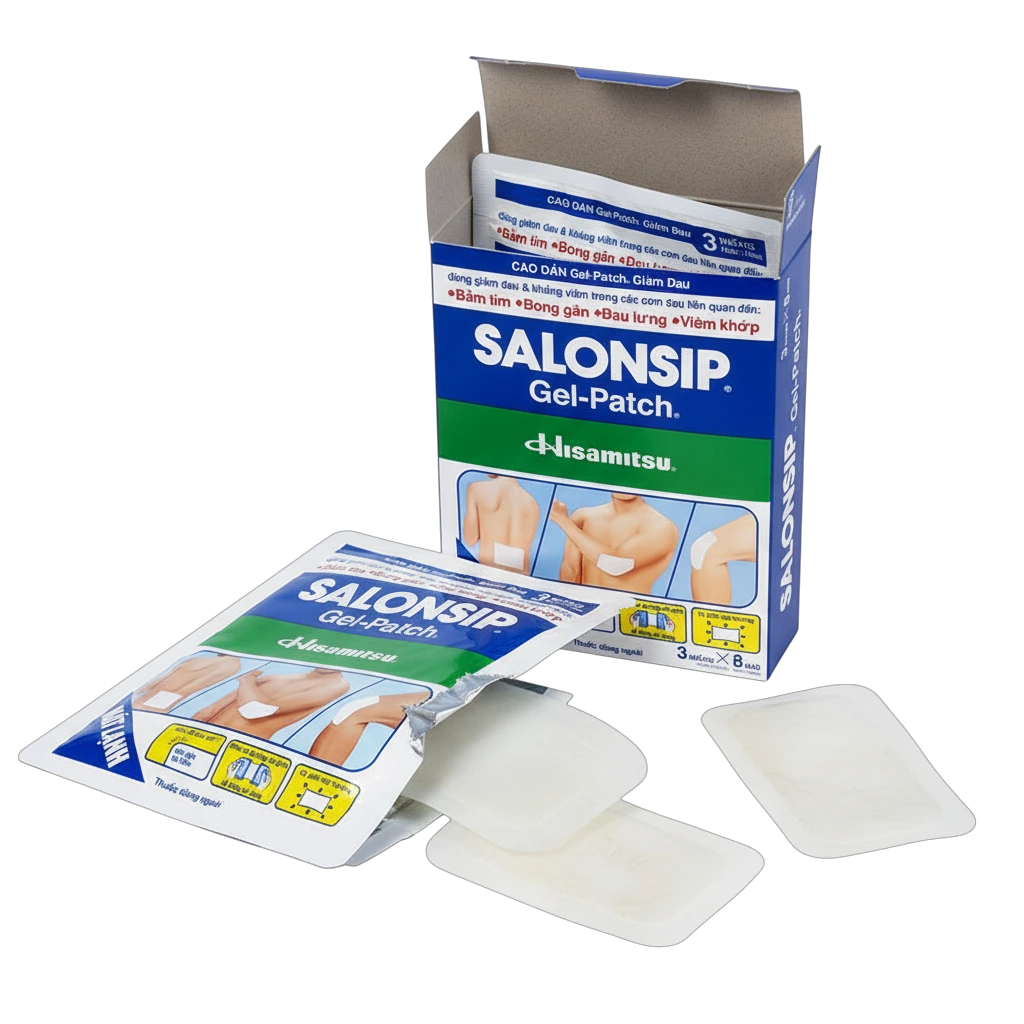 Salonsip® – orientační umístění na záda, ramena a kolena