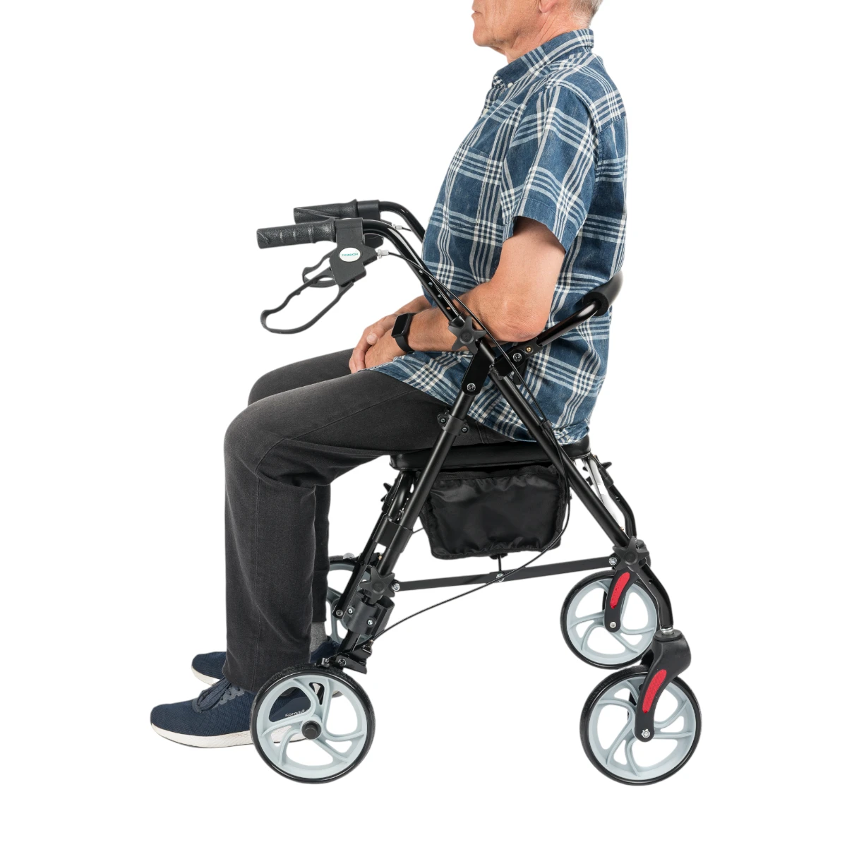 Hliníkové chodítko CARBON - sedadlo a opěradlo