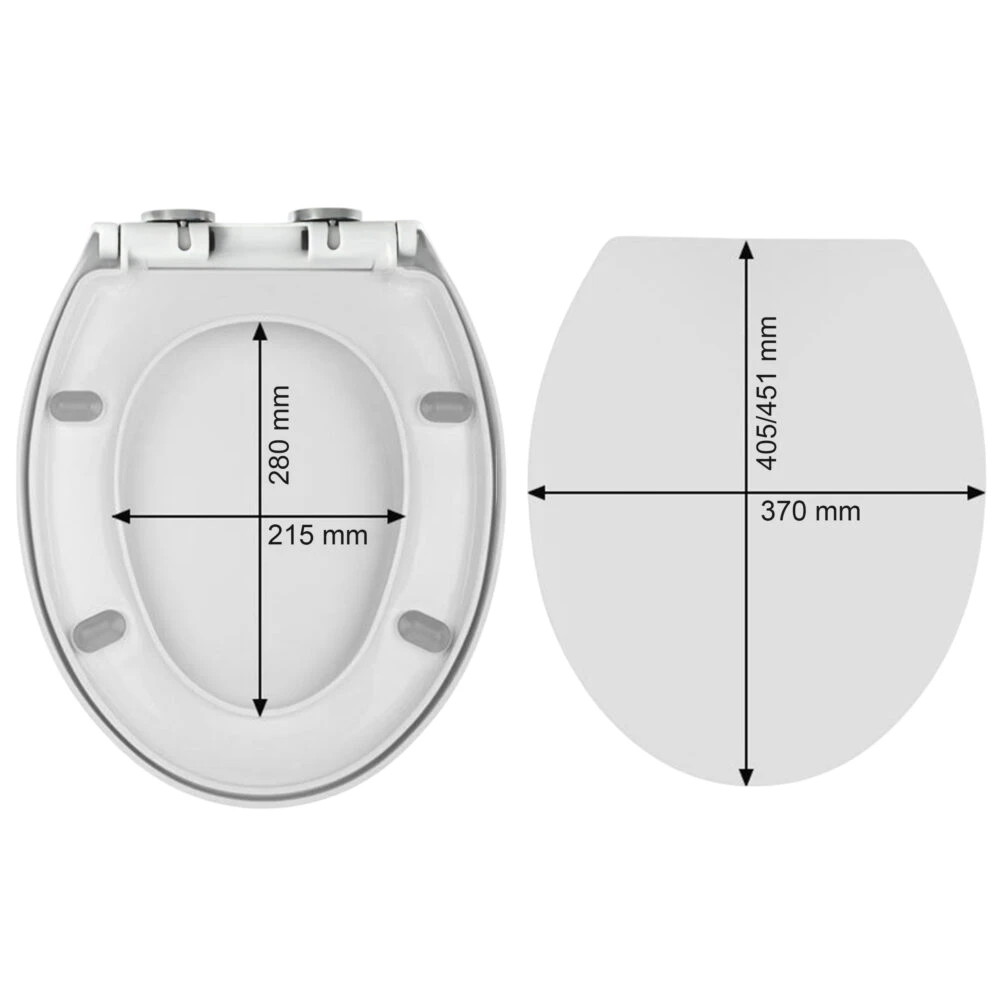 WC deska TOI-SEA2 – boční pohled na tvar a rozměry