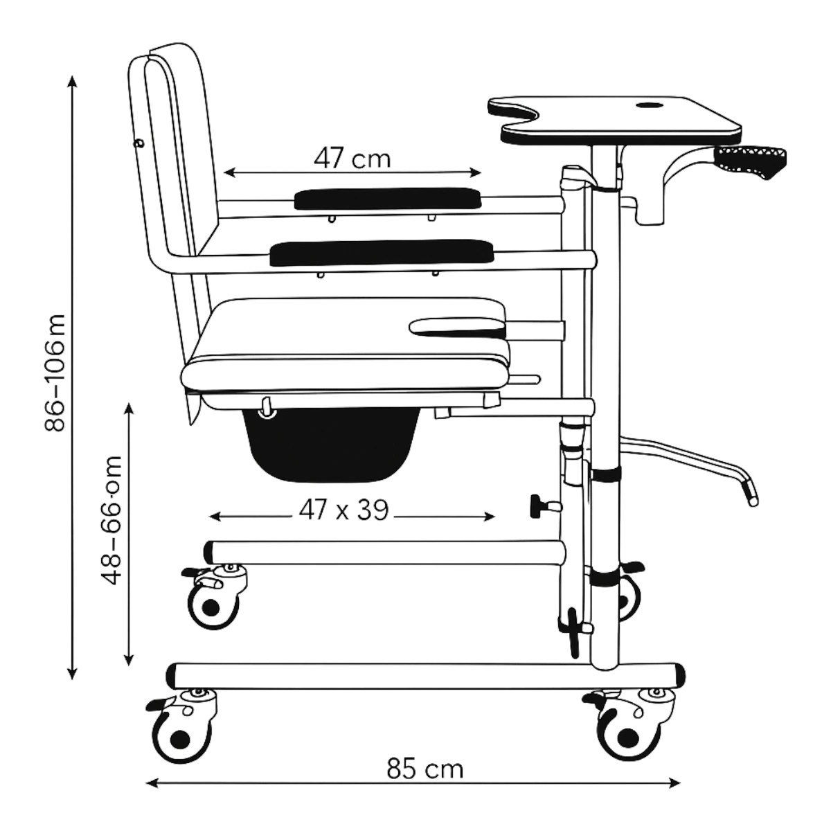 Hydraulická stolička na přesun – ergonomická konstrukce a design